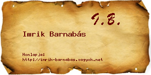 Imrik Barnabás névjegykártya